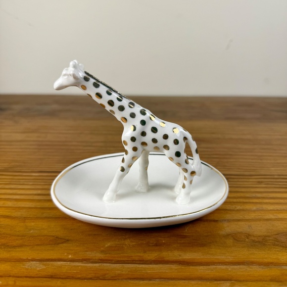 Anthropologie Giraffe Ring Dish | Gold Polka Dots | Trinket Holder - Picture 4 of 15